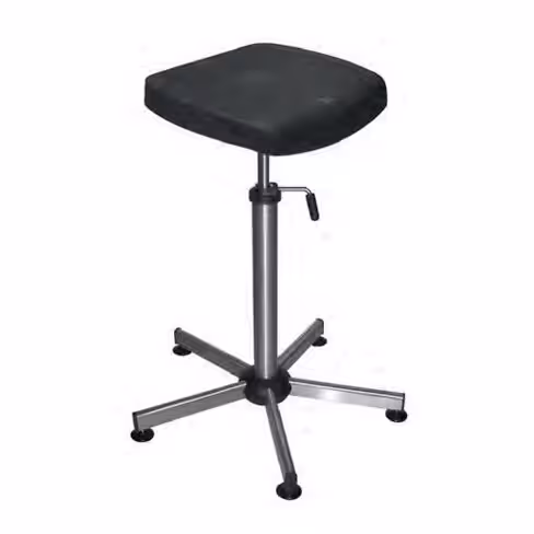 Tabouret sur patins sans dossier assise en polyuréthane noir