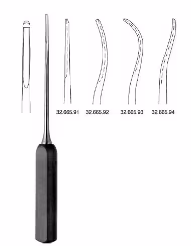 COBB gouge spinale droite 4mm, 28cm avec manche en plastique