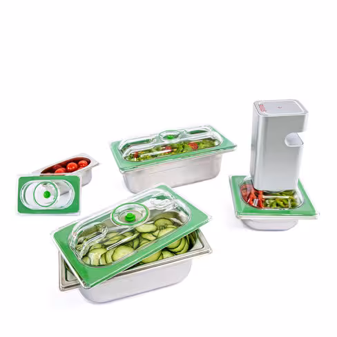 Couvercle sous vide pour bac gastronorme inox GN1/2