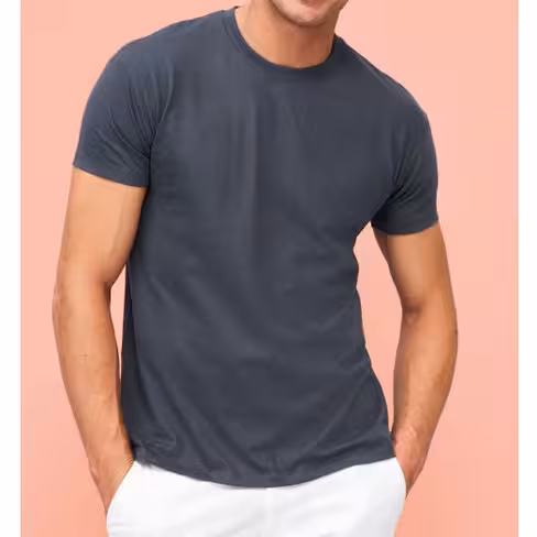 Tee-shirt unisex manches courtes - Solo Invest - col rond - 100% coton - gris foncé - taille S