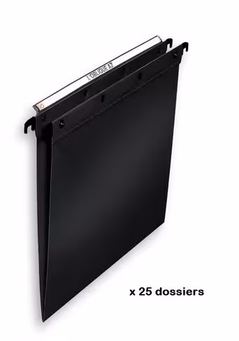 Dossier - format radio - entraxe 450 mm - polypropylène - noir - lot de 25