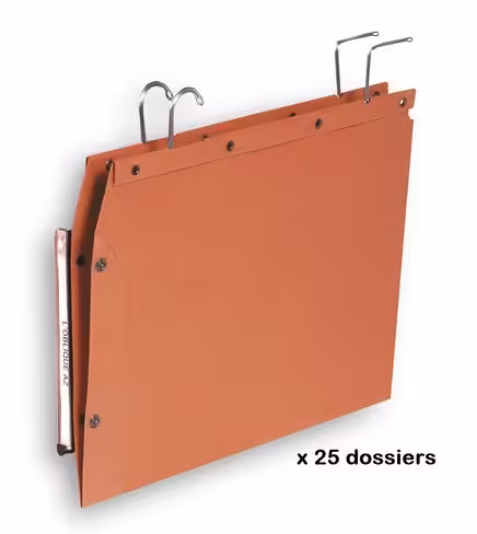 Dossier - format radio - fond en V 30 mm - entraxe 390 mm - lecture verticale - lot de 25