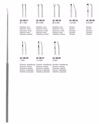 RHOTON Dissecteur, rond, 19cm d:1mm