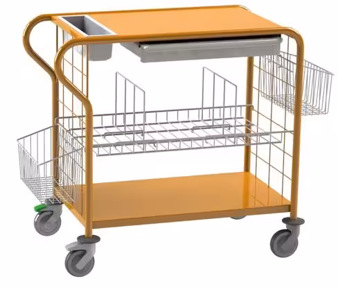 Chariot de change Mini - ouvert - orange