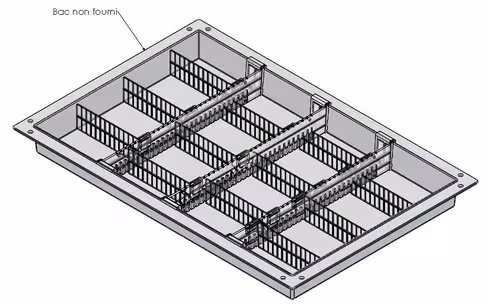 Séparateur modulable - 16 cases - l. 600 x l. 400 x h. 50 mm