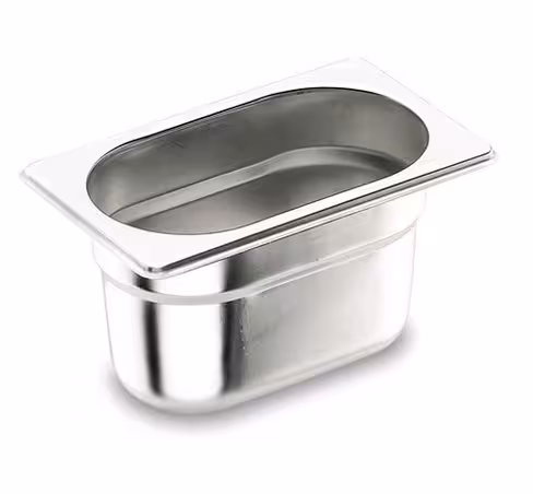 Bac gastronorme inox plein GN 1/9 - profondeur 100 mm