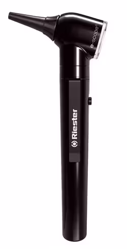 Otoscope de poche e-scope® FO/LED 3,7V noir en étui rigide