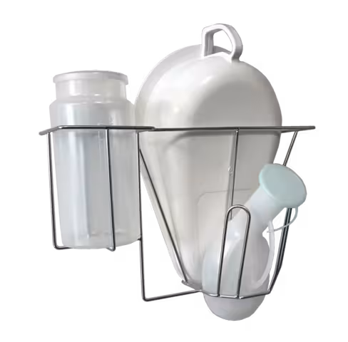 Porte bassin, bocal et urinal à fixation murale Fil inox electropoli , Livré sans ustensiles