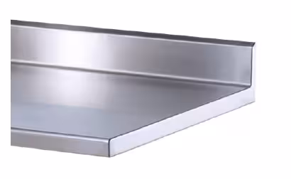 Dessus inox pour meuble, Largeur 1350 mm - Prof 750 mm - Dosseret H 100mm