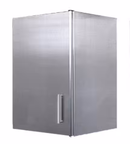 Placard mural inox 1 porte battante, Meuble tout inox, Etagère intérieure réglable Largeur 450 mm