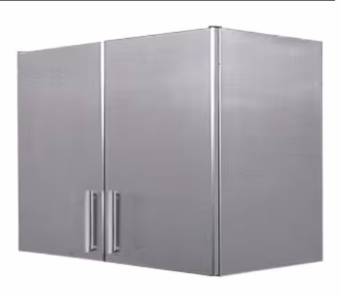 Placard mural inox 2 portes battantes, Meuble tout inox, Etagère intérieure réglable Largeur 900 mm
