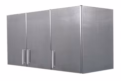 Placard mural inox 3 portes battantes, Meuble tout inox, Etagère intérieure réglable Largeur 1350 mm