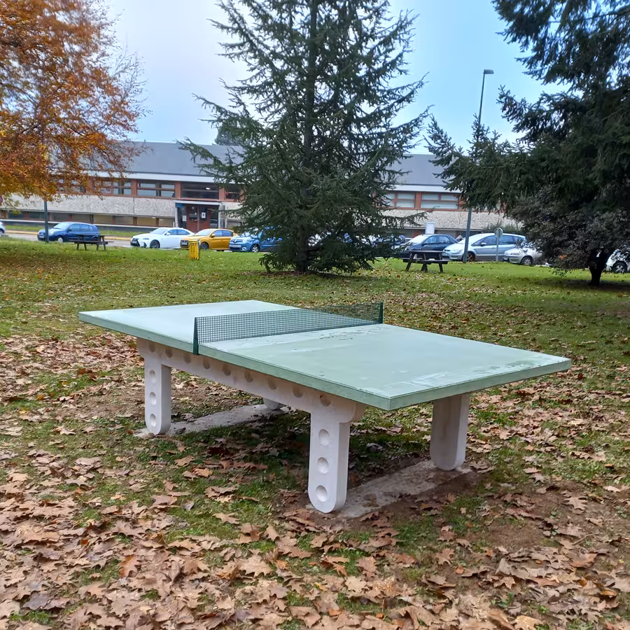 Table de ping-pong extérieur béton - l. 274 x h. 76 x pr. 152 cm - déchargé dans la limite de 30 m - livré en kit de 5