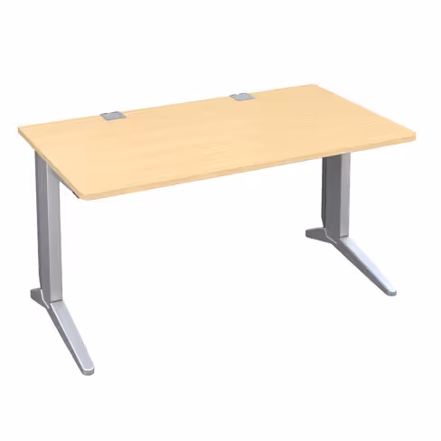 Bureau droit Fusion - l. 140 x pr. 80 cm - pieds C