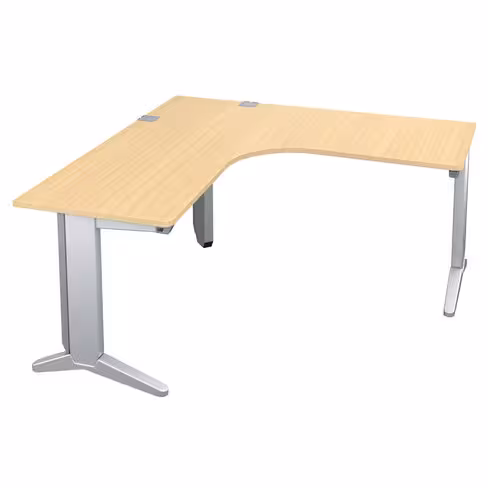 Bureau compact 90° symétrique Fusion - l. 160 x pr. 66 cm - pieds C