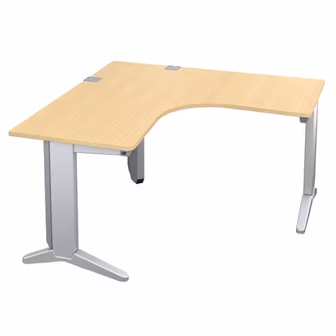 Bureau compact 90° symétrique Fusion - l. 140 x pr. 66 cm - pieds C