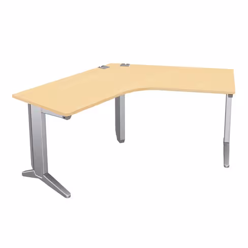 Bureau compact 120° symétrique Fusion - l. 121,5 x pr. 66 cm - pieds C