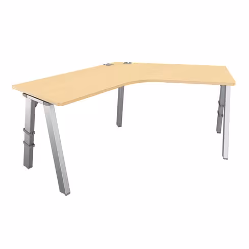 Bureau compact 120° symétrique Fusion - l. 121,5 x pr. 66 cm - 4 pieds