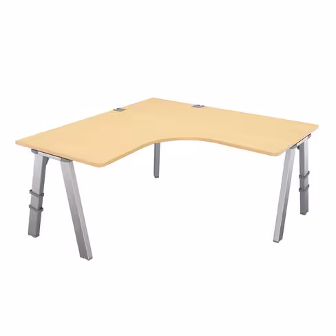 Bureau compact 90° symétrique Fusion - l. 160 x pr. 80 cm - 4 pieds