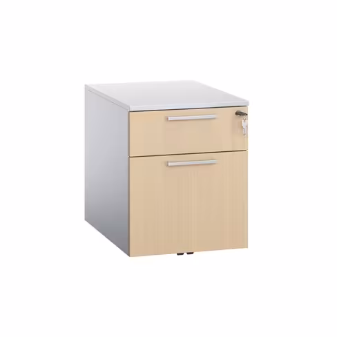 Caisson mobile Fusion - 1 tiroir plat + 1 tiroir dossiers suspendus - façade mélaminé