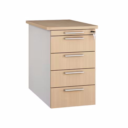 Caisson hauteur bureau Fusion - 4 tiroirs plats - pr. 80 cm - façade mélaminé