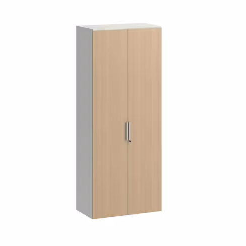 Armoire métallique mélaminé Fusion - h. 198 x l. 80 cm - 4 tablettes métal - portes battantes mélaminé