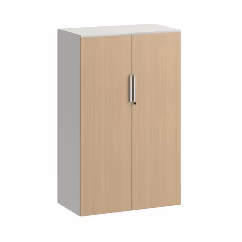 Armoire métallique mélaminé Fusion - h. 130 x l. 80 cm - 3 tablettes métal - portes battantes mélaminé