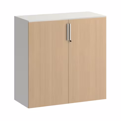 Armoire métallique mélaminé Fusion - h. 100 x l. 100 cm - 2 tablettes métal - portes battantes mélaminé