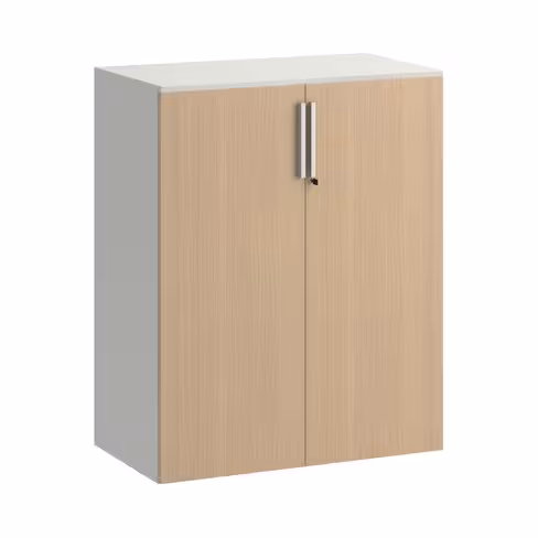 Armoire métallique mélaminé Fusion - h. 100 x l. 80 cm - 2 tablettes métal - portes battantes mélaminé