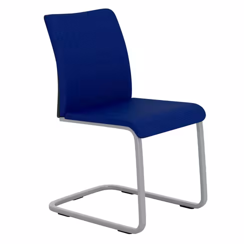 Chaise visiteur luge Let's B - tissu - piétement gris