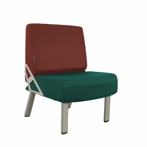 Chauffeuse droite My Maxence - assise et dossier bicolores - tissu