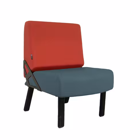 Chauffeuse droite My Maxence - assise et dossier bicolores - textile enduit