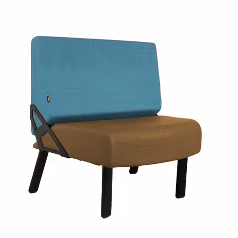 Chauffeuse d'angle ouvert My Maxence - assise et dossier bicolores - tissu