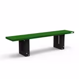 Banquette public Londura - lattes plastique recyclé - l. 180 cm - pieds noir - coloris Pigmentek
