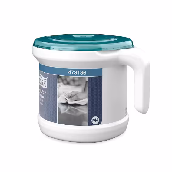 Distributeur essuie-main portable pour bobine - plastique blanc/turquoise