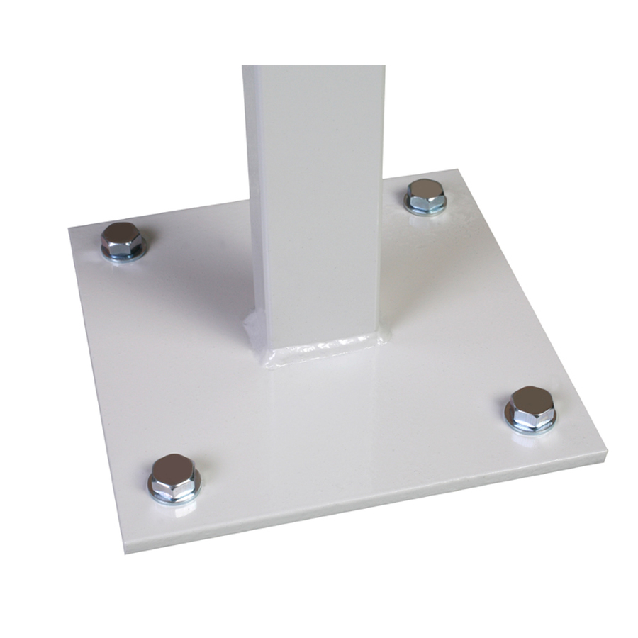 Piétement double à sceller au sol pour vitrine d'extérieur