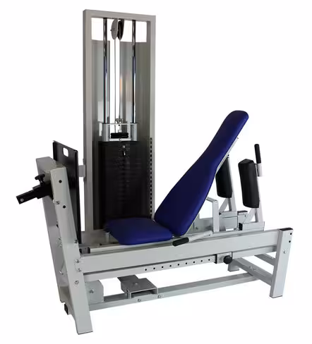 Presse horizontale à charge latérale dossier réglable 120 k avec carter arrière + Limiteur d'amplitude en extension