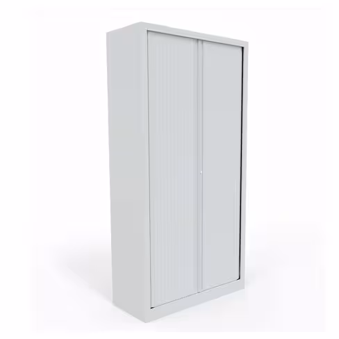 Armoire métallique Etic - h. 198 x l. 100 cm - 4 tablettes - unicolore - fermeture rideaux