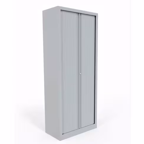 Armoire métallique Etic - h. 198 x l. 80 cm - 4 tablettes - unicolore - fermeture rideaux