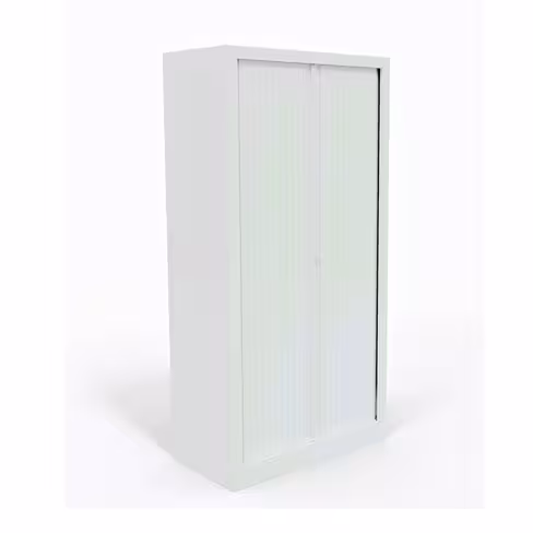 Armoire métallique Etic - h. 161 x l. 80 cm - 3 tablettes - unicolore - fermeture rideaux