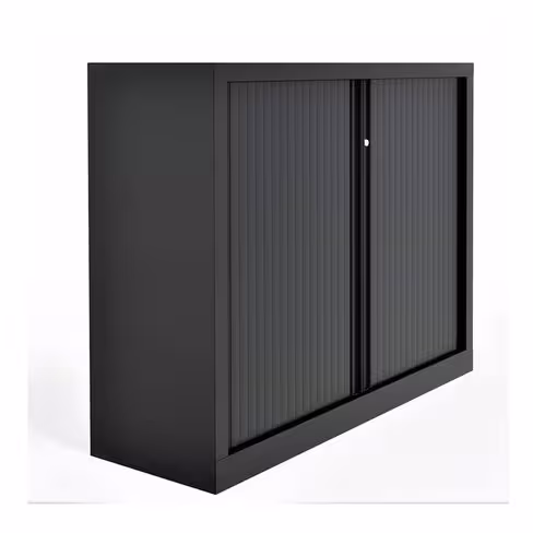 Armoire métallique Etic - h. 100 x l. 120 cm - 2 tablettes - unicolore - fermeture rideaux