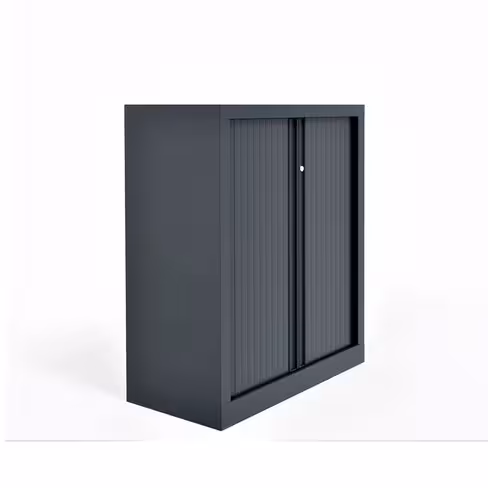 Armoire métallique Etic - h. 100 x l. 80 cm - 2 tablettes - unicolore - fermeture rideaux