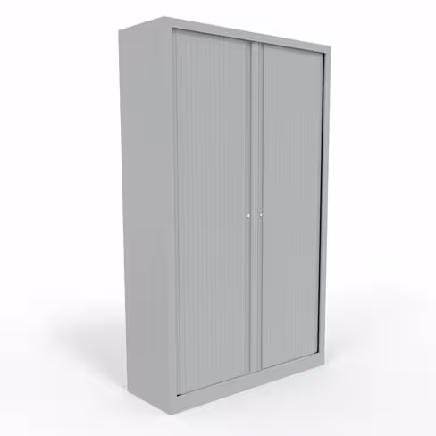 Vestiaire double métallique Etic - h. 198 x l. 120 cm - unicolore - fermeture rideaux