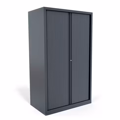 Armoire métallique grande profondeur Etic - h. 198 x l. 120 x pr. 60 cm - 4 tablettes - unicolore - fermeture rideaux