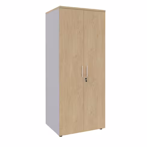 Armoire mélaminé Majesty - h. 183 x l. 100 cm - 4 tablettes métal - portes battantes