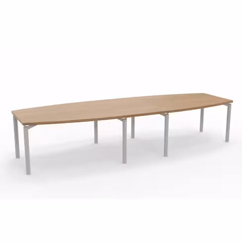 Table de réunion tonneau 12 places Alliance - 350 x 120 cm - piétement époxy - plateau mélaminé