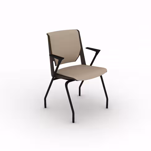 Fauteuil 4 pieds Véry - tissu - avec inclinaison du dossier - piétement époxy