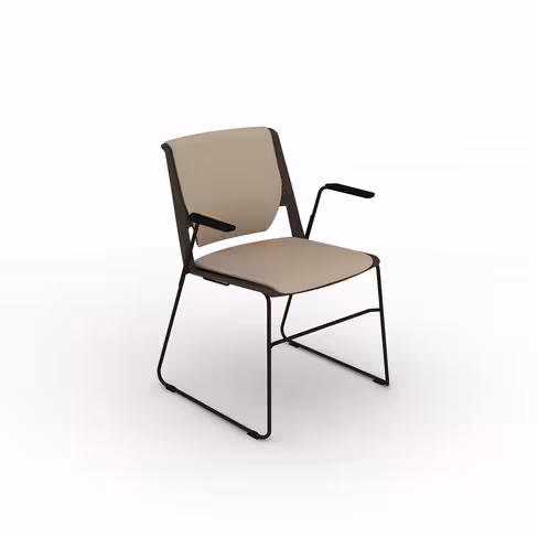 Fauteuil traineau Véry - tissu - piétement époxy