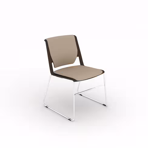 Chaise traineau Véry - tissu - piétement chrome