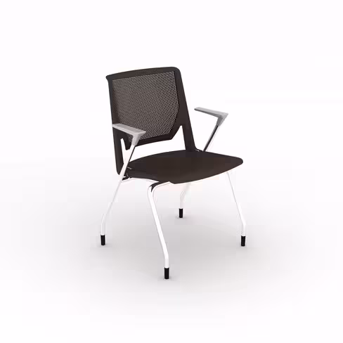 Fauteuil 4 pieds Véry - polypropylène - avec inclinaison du dossier - piétement chrome
